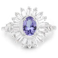 2.01 Carat Genuine Tanzanite and White Topaz .925 Sterling Silver Ring by Bids.com