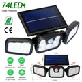 74 LEDs 3 Adjustable Solar Head Motion Sensor Flood Light by DailySale