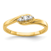 14K Yellow Gold Lab Grown Diamond Three Stone Ring