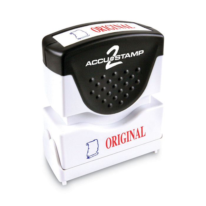ACCUSTAMP2 Pre-Inked Shutter Stamp, Red/Blue, ORIGINAL, 1.63 x 0.5