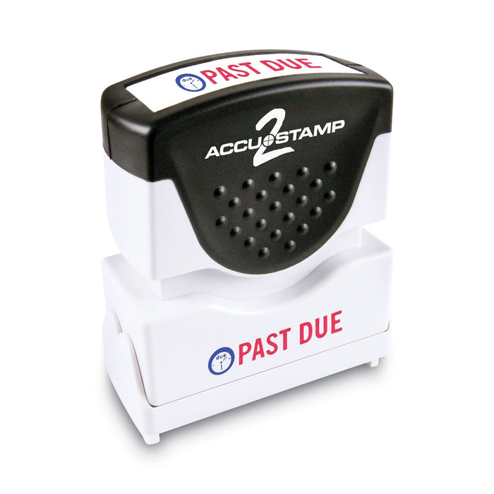 ACCUSTAMP2 Pre-Inked Shutter Stamp, Red/Blue, PAST DUE, 1.63 x 0.5