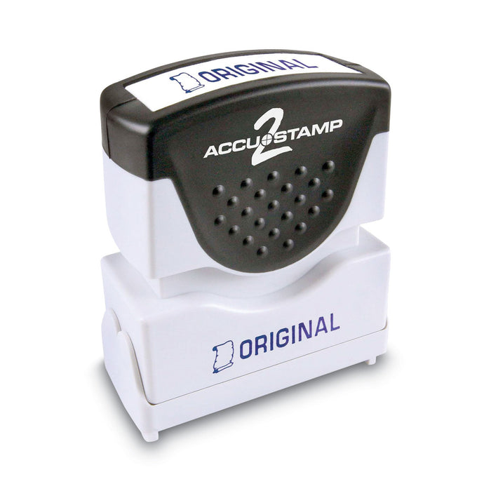 ACCUSTAMP2 Pre-Inked Shutter Stamp, Blue, ORIGINAL, 1.63 x 0.5