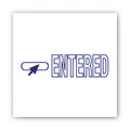 ACCUSTAMP2 Pre-Inked Shutter Stamp, Blue, ENTERED, 1.63 x 0.5