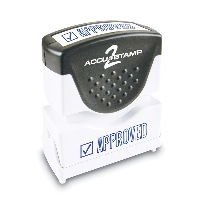 ACCUSTAMP2 Pre-Inked Shutter Stamp, Blue, APPROVED, 1.63 x 0.5