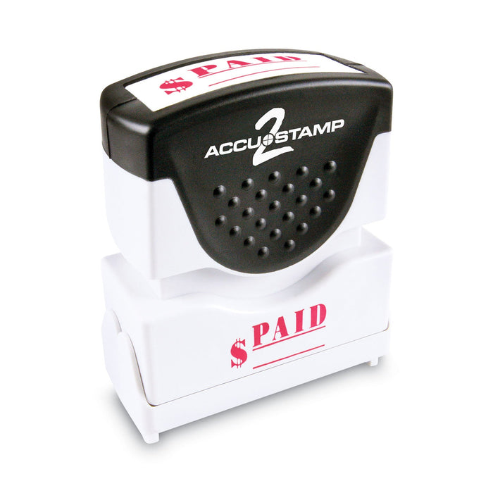 ACCUSTAMP2 Pre-Inked Shutter Stamp, Red, PAID, 1.63 x 0.5