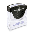 ACCUSTAMP2 Pre-Inked Shutter Stamp, Blue, COMPLETED, 1.63 x 0.5
