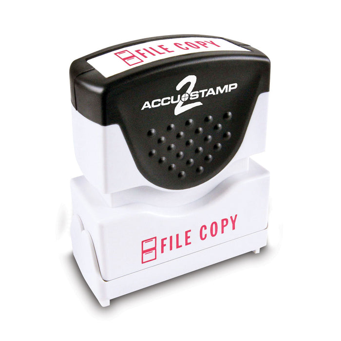 ACCUSTAMP2 Pre-Inked Shutter Stamp, Red, FILE COPY, 1.63 x 0.5