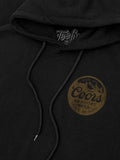 Coors Banquet Beer Double Sided with Sleeve Print Hooded Sweatshirt - Black by Tee Luv