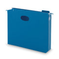 Smead Hanging Pockets with Full-Height Gusset, 1 Section, 3" Capacity, Letter Size, 1/5-Cut Tabs, Sky Blue, 25/Box