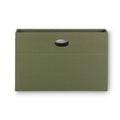 Smead 100% Recycled Hanging Pockets with Full-Height Gusset, 1 Section, 3.5" Capacity, Legal Size, Standard Green, 10/Box