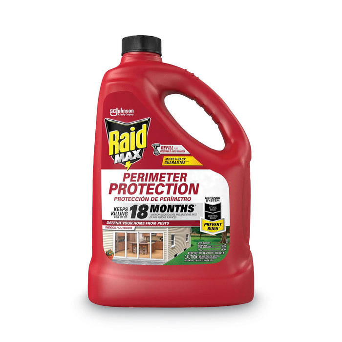 Raid MAX Perimeter Protection, 128 oz Bottle Refill, 4/Carton
