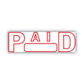 COSCO 2000PLUS Green Line Message Stamp, Paid, 1.5 x 0.56, Red