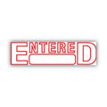 COSCO 2000PLUS Green Line Message Stamp, Entered, 1.5 x 0.56, Red