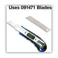 COSCO Heavy-Duty Snap Blade Utility Knife, Four 8-Point Blades, Retractable 4" Blade, 5.5" Plastic/Rubber Handle, Blue