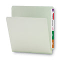 Smead Extra-Heavy Recycled Pressboard End Tab Folders, Straight Tabs, Letter Size, 1" Expansion, Gray-Green, 25/Box