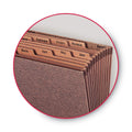 Smead TUFF Expanding Open-Top Stadium File, 12 Sections, 1/12-Cut Tabs, Letter Size, Redrope