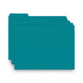 Smead Interior File Folders, 1/3-Cut Tabs: Assorted, Letter Size, 0.75" Expansion, Teal, 100/Box