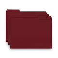 Smead Interior File Folders, 1/3-Cut Tabs: Assorted, Letter Size, 0.75" Expansion, Maroon, 100/Box