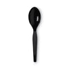 Dixie Plastic Cutlery, Heavy Mediumweight Teaspoons, Black, 1,000/Carton