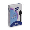 Dixie Plastic Cutlery, Heavy Mediumweight Teaspoons, Black, 100/Box