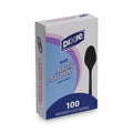 Dixie Plastic Cutlery, Heavy Mediumweight Teaspoons, Black, 100/Box