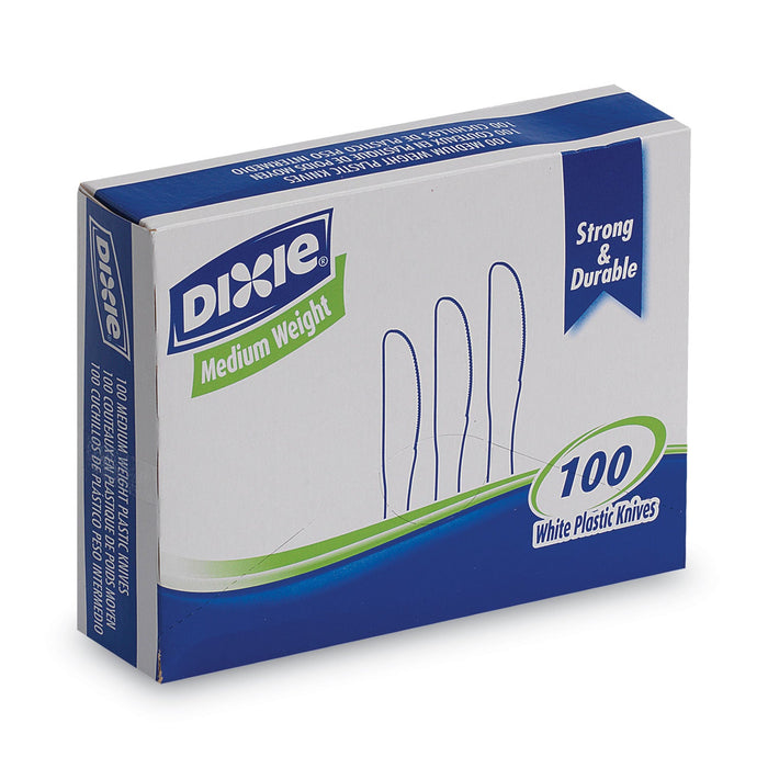 Dixie Plastic Cutlery, Heavy Mediumweight Knife, 100/Box