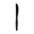 Dixie Plastic Tableware, Heavy Mediumweight Knives, Black, 100/Box