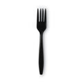 Dixie Individually Wrapped Heavyweight Forks, Polypropylene, Black, 1,000/Carton