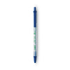 BIC Ecolutions Clic Stic Ballpoint Pen, Retractable, Medium 1 mm, Blue Ink, Clear Barrel, Dozen