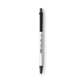 BIC Clic Stic Ballpoint Pen, Retractable, Medium 1 mm, Black Ink, White Barrel, Dozen