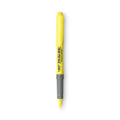 BIC Brite Liner Grip Pocket Highlighter, Fluorescent Yellow Ink, Chisel Tip, Yellow/Black/Silver Barrel, Dozen