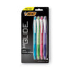 BIC GLIDE Ballpoint Pen, Retractable, Medium 1 mm, Assorted Ink and Barrel Colors, 4/Pack