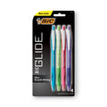 BIC GLIDE Ballpoint Pen, Retractable, Medium 1 mm, Assorted Ink and Barrel Colors, 4/Pack