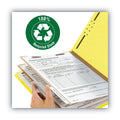 Smead 100% Recycled Pressboard Classification Folders, 2 Dividers, Letter Size, Yellow, 10/Box