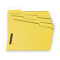 Smead WaterShed CutLess Reinforced Top Tab Fastener Folders, 2 Fasteners, Letter Size, Yellow Exterior, 50/Box