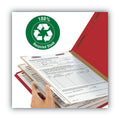Smead 100% Recycled Pressboard Classification Folders, 2 Dividers, Letter Size, Bright Red, 10/Box