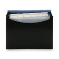 Smead 12-Pocket Poly Expanding File, 0.88" Expansion, 12 Sections, Cord/Hook Closure, 1/6-Cut Tabs, Letter Size, Black/Blue
