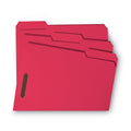 Smead WaterShed CutLess Reinforced Top Tab Fastener Folders, 2 Fasteners, Letter Size, Red Exterior, 50/Box