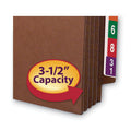 Smead Heavy-Duty Redrope End Tab TUFF Pockets, 3.5" Expansion, Legal Size, Redrope, 10/Box