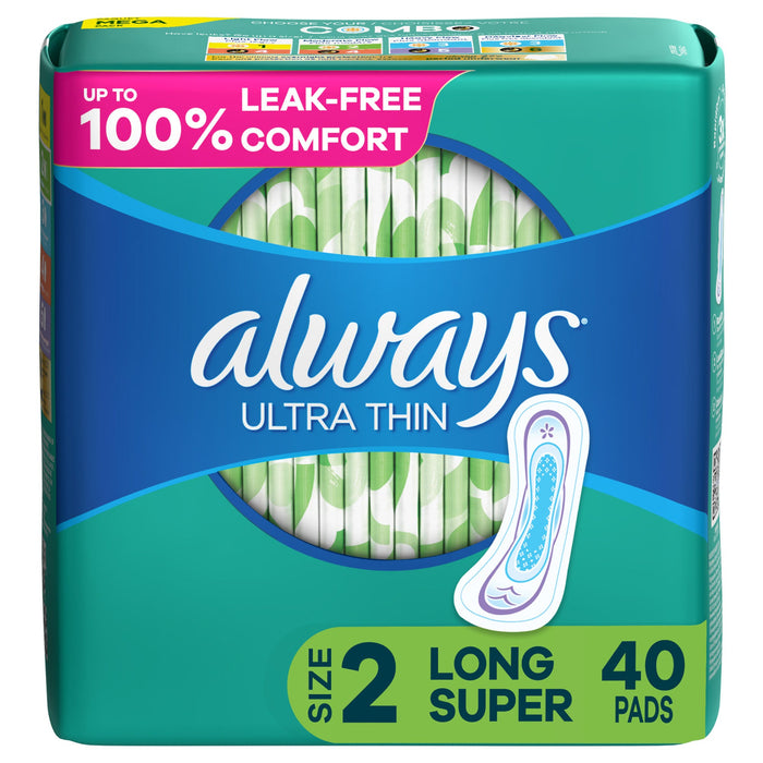 Always Pads, Ultra Thin, Without Wings, Long Super, Size 2 by Pasteur Pharmacy