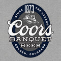 Coors Banquet Since 1873 Front and Back Print T-Shirt - Athletic Heather Gray by Tee Luv
