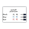 uniball Jetstream Ballpoint Pen, Stick, Fine 0.7 mm, Black Ink, Black Barrel