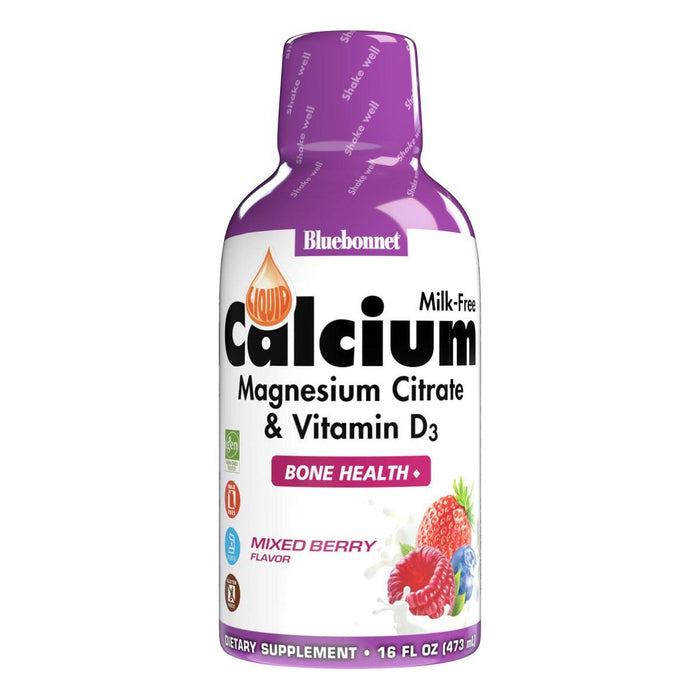 Bluebonnet Liquid Calcium Magnesium Citrate Plus Vitamin D3, Mixed Berry, 16 oz by Pasteur Pharmacy