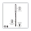uniball VISION Roller Ball Pen, Stick, Fine 0.7 mm, Black Ink, Black/Gray Barrel, Dozen