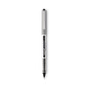 uniball VISION Roller Ball Pen, Stick, Fine 0.7 mm, Black Ink, Silver Barrel, 36/Pack