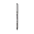 uniball VISION Roller Ball Pen, Stick, Fine 0.7 mm, Black Ink, Silver Barrel, 36/Pack