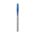 BIC Round Stic Grip Xtra Comfort Ballpoint Pen, Stick, Fine 0.8 mm, Blue Ink, Gray/Blue Barrel, Dozen