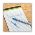BIC Round Stic Xtra Life Ballpoint Pen, Stick, Medium 1 mm, Blue Ink, Translucent Blue Barrel, Dozen