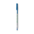 BIC Ecolutions Round Stic Ballpoint Pen Value Pack, Stick, Medium 1 mm, Blue Ink, Clear Barrel, 50/Pack