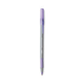 BIC Round Stic Grip Xtra Comfort Ballpoint Pen, Easy-Glide, Stick, Medium 1.2 mm, Purple Ink, Gray/Purple Barrel, Dozen